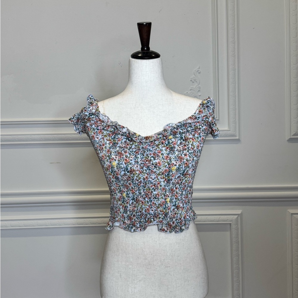 Almost Famous Multicolor Floral Off-Shoulder Blouse small